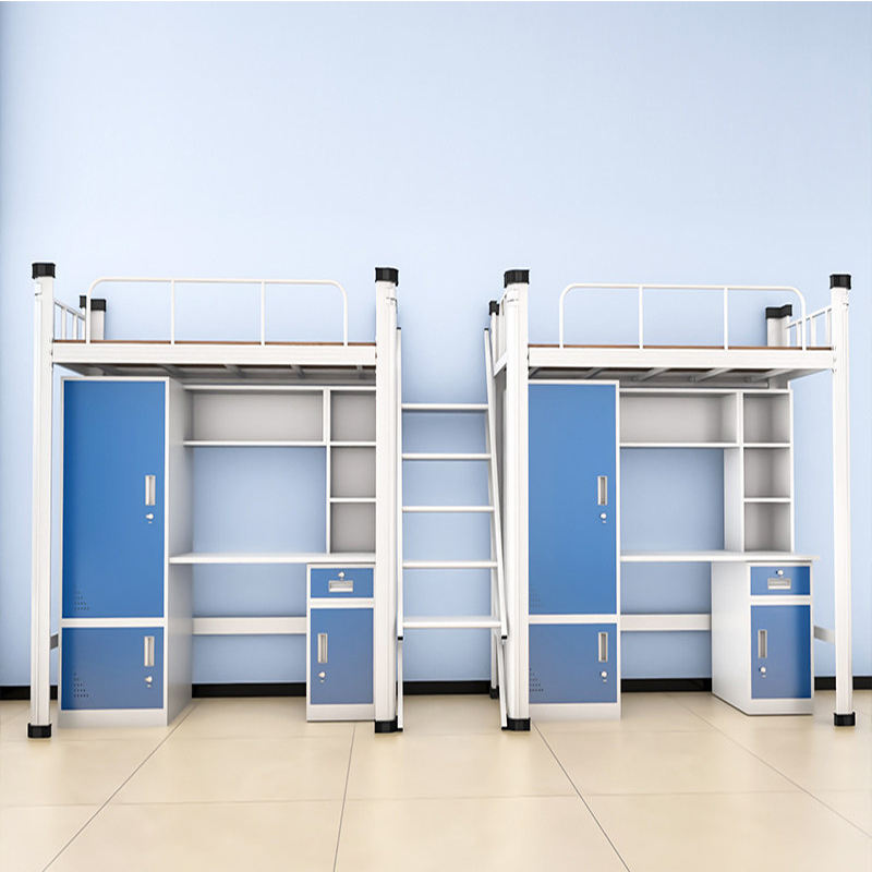 Blue attic bed sheet door cabinet