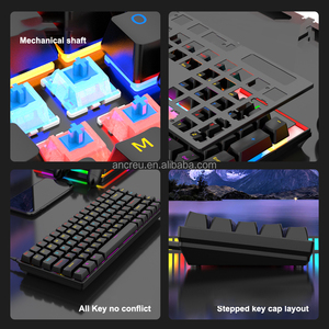 Stokta Ancreu OEM RGB DIY mekanik klavye 87 tuşları ile ışık 9 farklı modları LED aydınlatma kablolu mekanik klavye kiti - Product Image 5