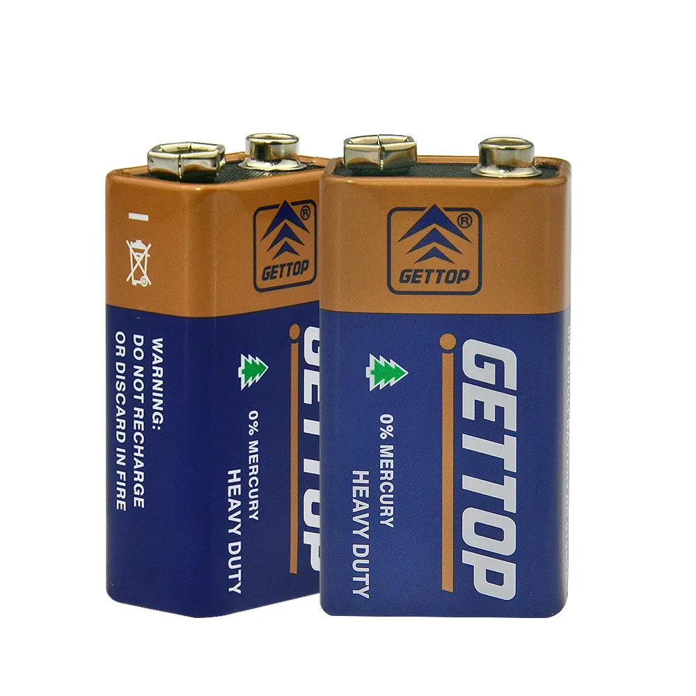 Gettop 6f22 9V Zware Batterij Carbon Zink Pprimary Batterij Multimeter Universele Batterij Batterij