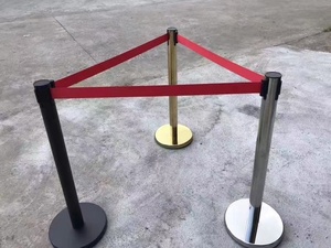 Đánh bóng thép không gỉ kiểm soát đám đông <span class=keywords><strong>stanchion</strong></span> với 3m có thể thu vào vành đai rào cản - Product Image 6