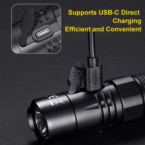Xách tay có thể sạc lại LED chiến thuật đèn pin 1200 lumen độ sáng cao Hợp kim nhôm không thấm nước Extra-Long Pin IP68 - Product Image 6