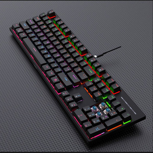 Piezas de PC portátil Teclado tipo C 104 Key Feel RGB LED Retroiluminado Gaming Keycap Teclados de computadora mecánicos