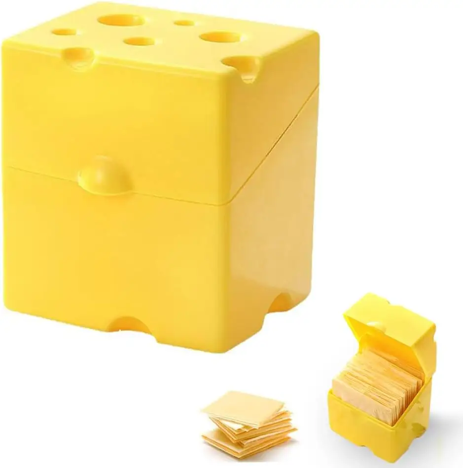 Almacenamiento de queso, contenedor de queso en rodajas para nevera, almacenamiento de mantequilla, mantiene el queso fresco, protector de carne de tocino