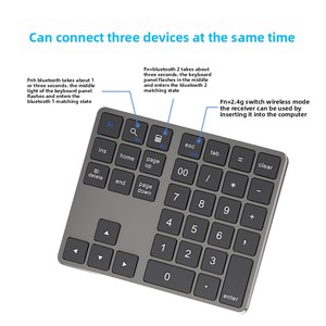 Office Thin Light Portable Accounting 2.4GHz for <strong>Bluetooth</strong> Silent Wireless <strong>Numeric</strong> 35-Key Rechargeable Mini <strong>Keypad</strong> for Laptop - Product Image 5