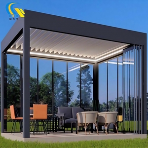 Luxury Bioclimatic Aluminum <strong>Patio</strong> Gazebo Modern Design Remote Control Rodent Proof Powder Coated Garden Pavilion Inspired Nature - Product Image 4