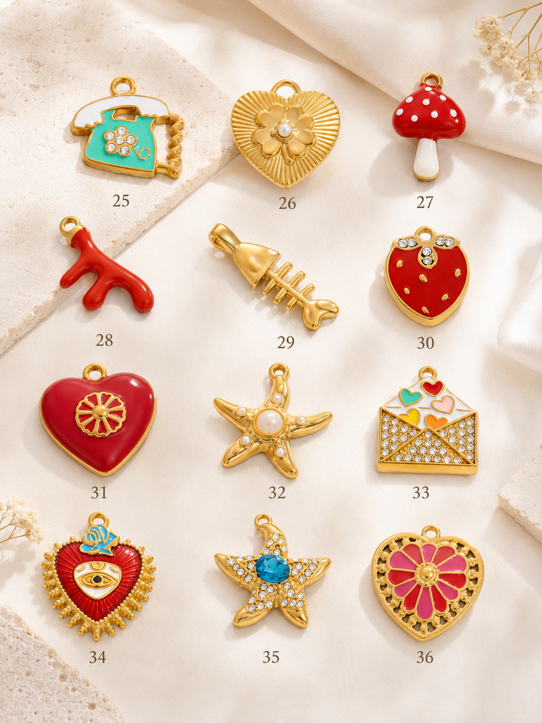 Colgantes Charm de 25 a 36
