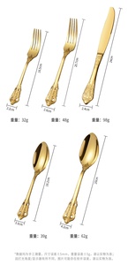 Bán buôn Retro Tòa Án Hoàng Gia Flatware Set 304 thép không gỉ Baroque muỗng nĩa dao menagere couvert - Product Image 2