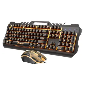 Juego de teclado y ratón de ordenador T21 para interfaz USB con cable de Esports, 104 teclas, tacto mecánico brillante colorido para juegos - Product Image 1