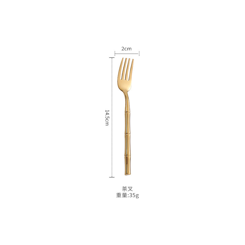 Tenedor de té dorado