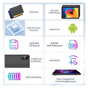 10インチAndroid 14.0タブレット1280 * 800FHD大画面オクタコアRAM 8GBタブレットPC - Product Image 4