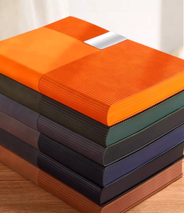 Juego de cuaderno diario de cuero PU a rayas A5, planificador anual sin fecha, cuaderno de tapa dura personalizado y cuaderno de papelería para lácteos - Product Image 3