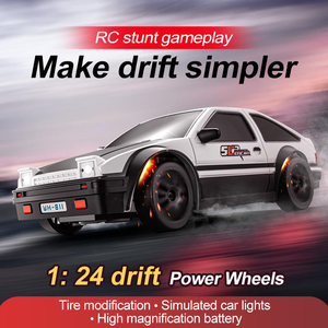 <strong>1</strong>/24 Scale <strong>Remote</strong> Control Toy Road Vehicle RC Mini Drift Car Racing Game Drifting Speed Model with LED Light and Drift Tires