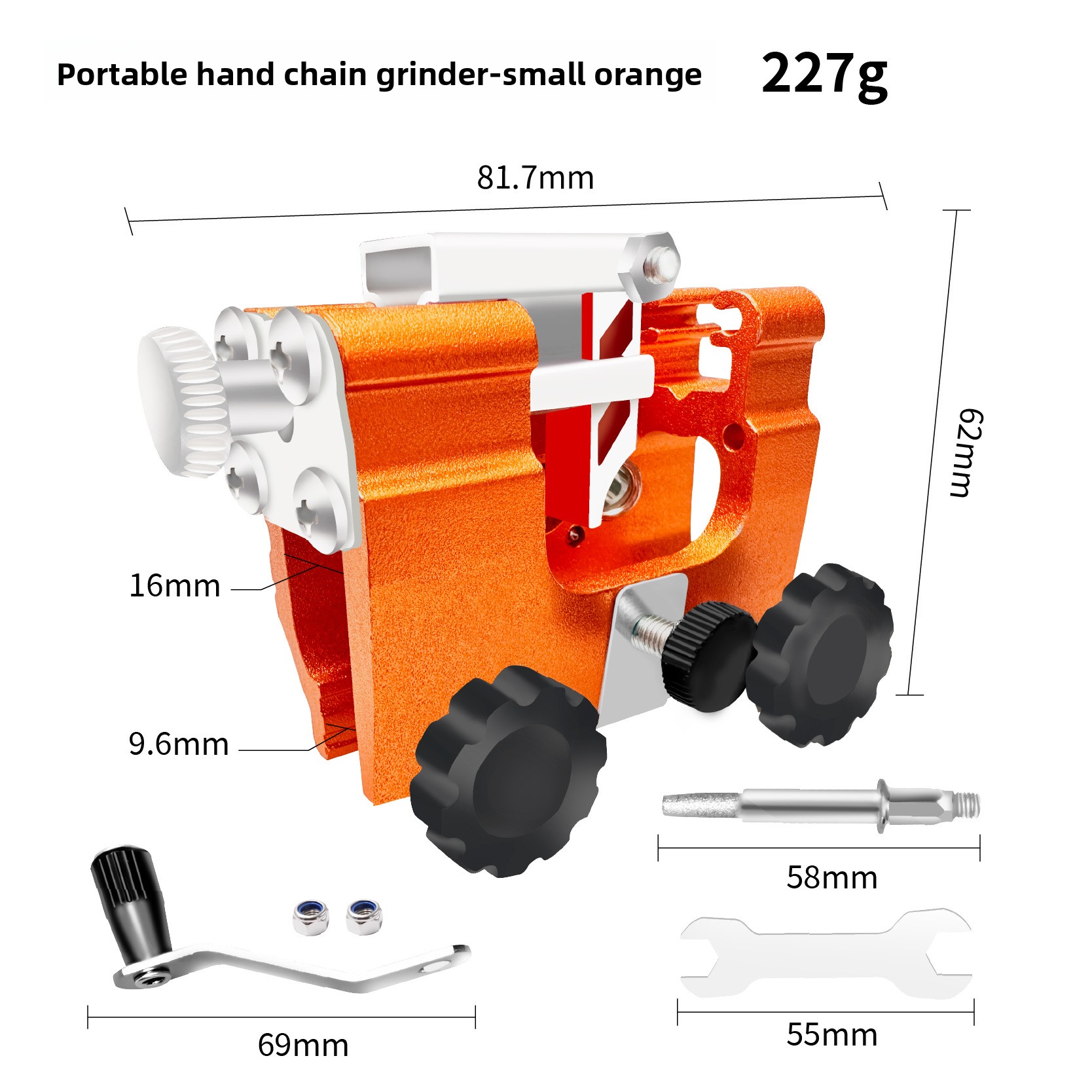 A1376 - Amoladora de Cadena Manual Portátil - Naranja Pequeña