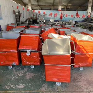 200L thép không gỉ nhà máy công nghiệp Cách sử dụng nhỏ thịt giỏ hàng với bánh xe giao thông vận tải giỏ hàng - Product Image 6