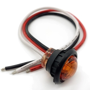 3/4&quot; Round 3led Dual Color <strong>Revolution</strong> <strong>LEDs</strong> Rear Side Marker Indicators Light for Truck Car Bus Trailer Chrome Trailer Side - Product Image 2