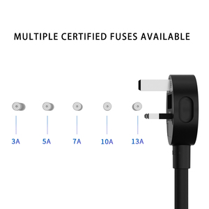 England C7 3Pin電源ケーブルUK 3A 5A 7A 10A 13A 250V家電用ヒューズ付き電源延長コード