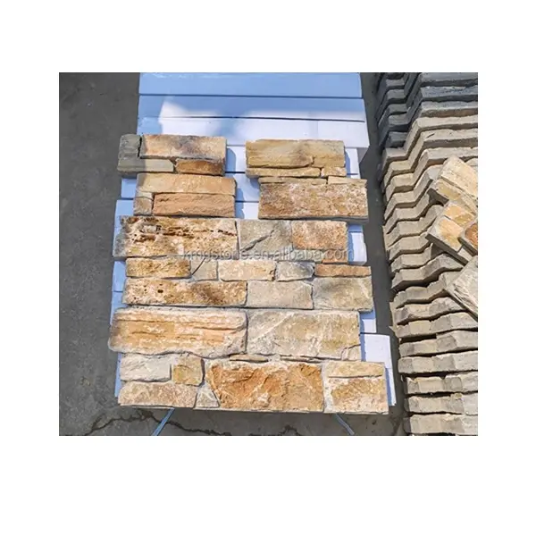 Arrugginito maglia di quarzo cemento impiallacciatura di pietra naturale ardesia categoria di adesione laterale cultura