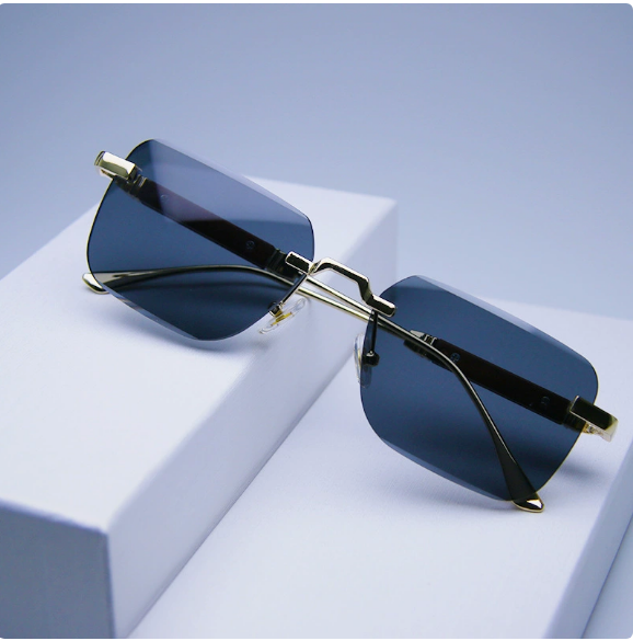 Gold Frame Black and Gray Lens