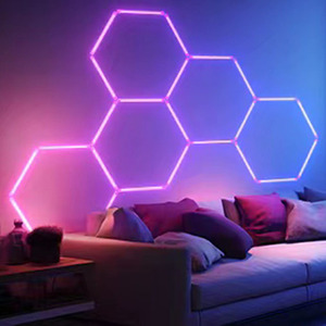 Fabbrica di auto laboratorio luce a nido d'ape disegno geometrico tradurre esagonale Led luce RGB - Product Image 1