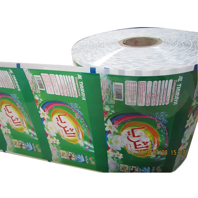 Commercio all'ingrosso logo personalizzato sapone liquido bustina per imballaggio rotolo di pellicola per detersivo in polvere