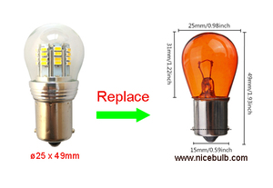 Otomotiv Led ampul yönü gösterge lambası BA15S BA15D tabanı 2.3W motosiklet sinyal ışığı 12V Led aydınlatma cam kapak - Product Image 4