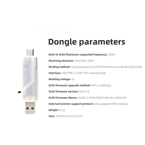 HGLRC C1 2.4G TX modulo telecomando con Dongle 500mW ELRS per aereo RC & Drone principianti materiale plastico - Product Image 4