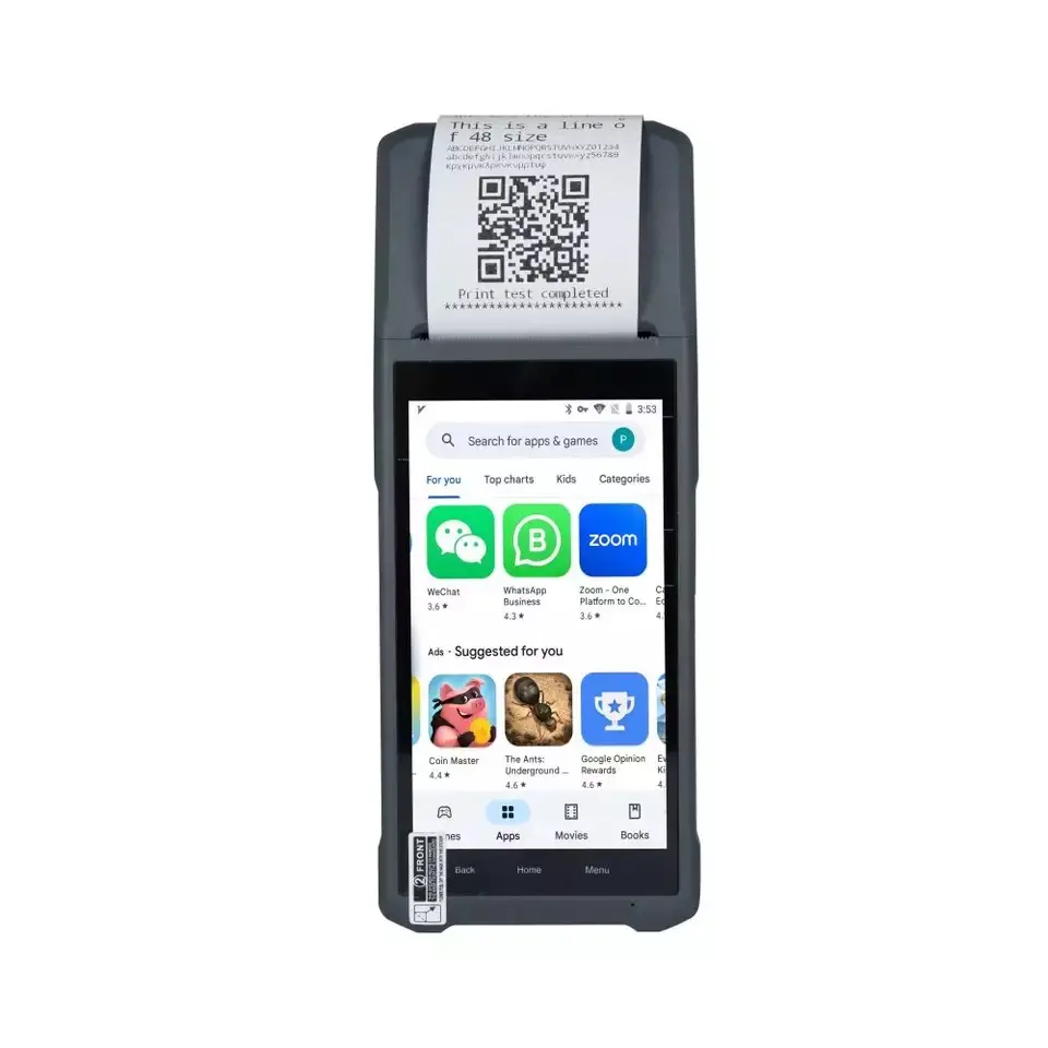 Q5 Pro Pos Touch Screen Terminal 6 inch Android Pos System Handheld PDA Pos Payment Machine for Restaurant Billing