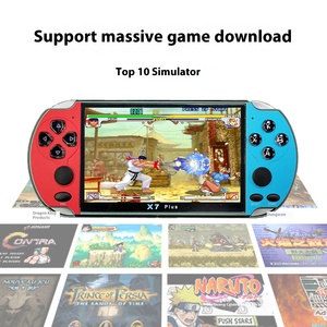 X7PLUS คอนโซลเกม PSP แบบพกพา X12มินิย้อนยุคขนาดใหญ่5.1นิ้วที่ชาร์จได้ GBA/Arcade คอนโซลสีแดงสีขาว Wi-Fi