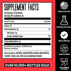Ön egzersiz kas gücü kreatin monohidrat enerji güçlendirici sakızlı kreatin Gummies - Product Image 3