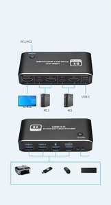 8K <strong>HDMI</strong> <strong>2</strong> Port USB KVM <strong>Switch</strong> HDMI2.1 Switcher Support 2PC Computers 2USB3.0 Support Blue Tooth Mouse or Keyboard - Product Image 6