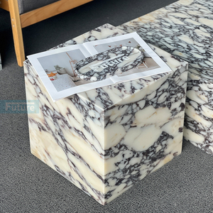 Bàn trà đá cẩm thạch Calacatta Purple, đế đá, phòng khách, sang trọng, tự nhiên, kích thước nhỏ, bàn trà Calacatta Violet, bàn cạnh - Product Image 1