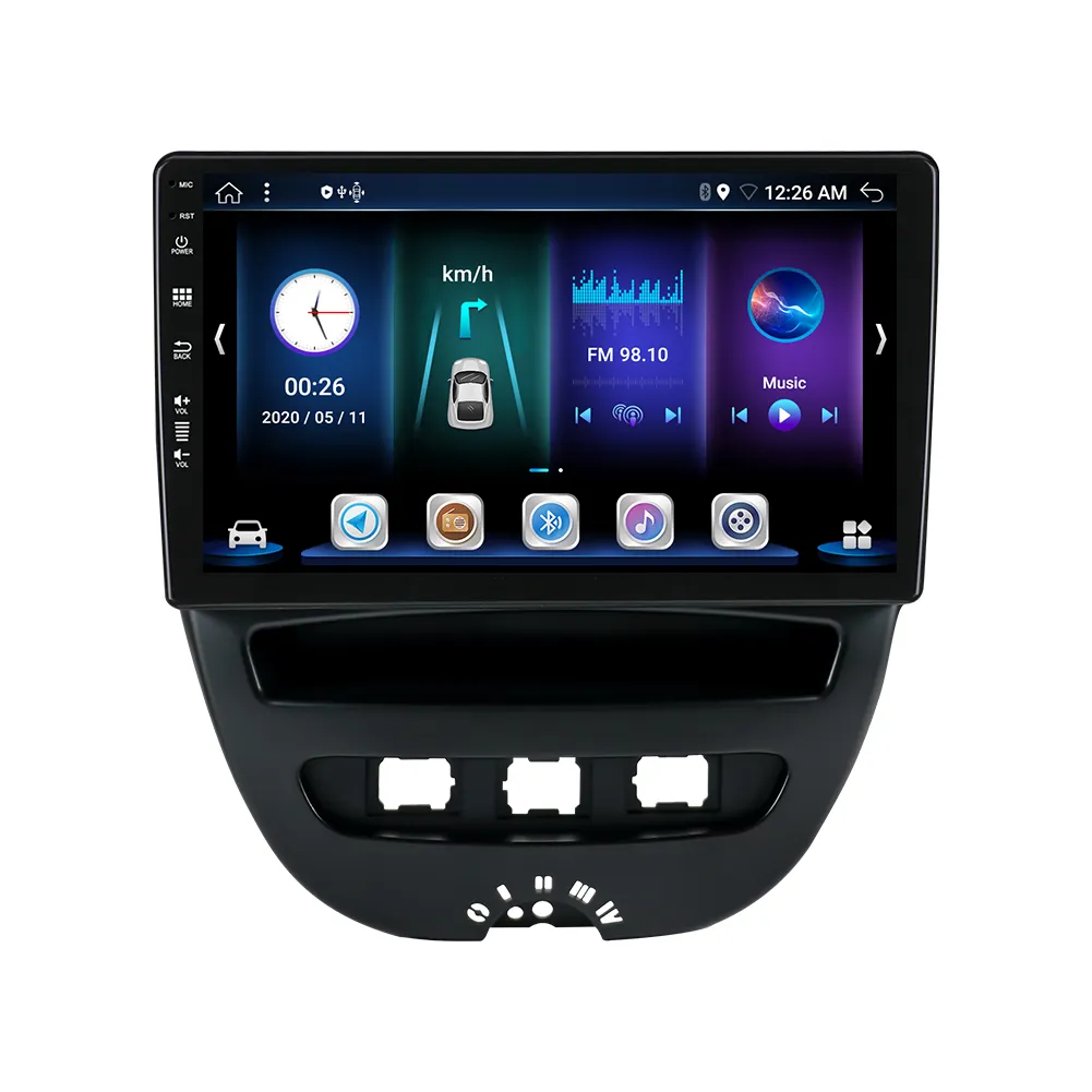 Vendita di lettori dvd per auto navigazione per veicoli integrata a 360 gradi immagine di retromarcia autoradio android autoradio da 10 pollici per Peugeot 107