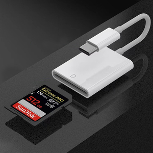 USB C 2-in-1 USB kart okuyucu adaptör dönüştürücü C mikro tek Port iPhone iPad mikro SD kart kamera okuyucu adaptörü için Apple - Product Image 4