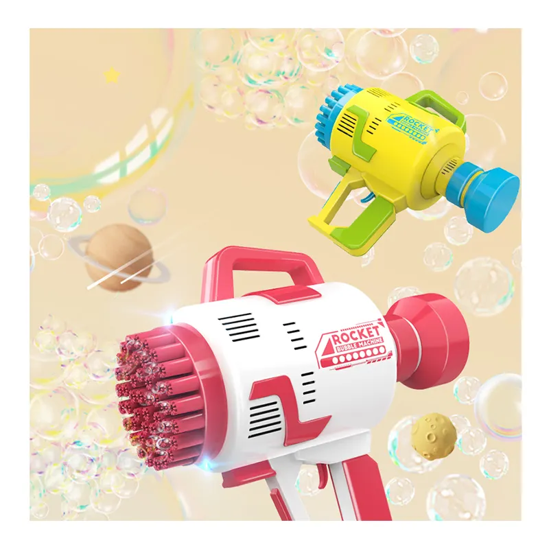 Máquina de jabón eléctrica para niños, juguete de pistola de burbujas con luz y baterías