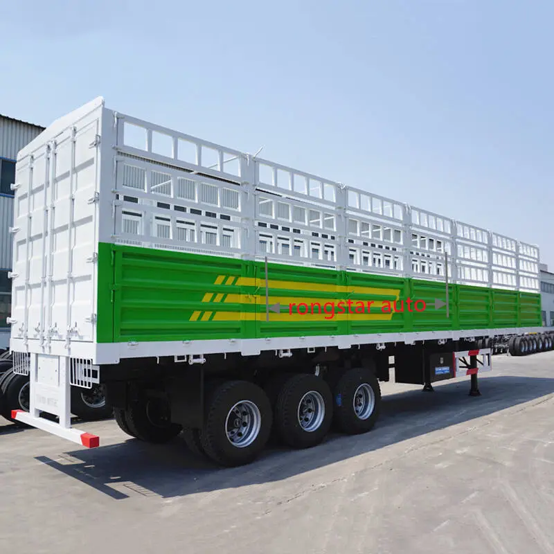 مقطورة بسور لشاحنة نقل الدواجن بمحور ثلاثي 40 قدمًا مخصصة حسب الطلب