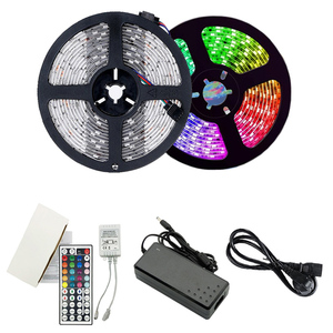 RGB <strong>LED</strong> <strong>Strip</strong> Kit Dc12v 300leds 16.4ft Long Flexible Ribbon Light 44keys IR Remote Controller with Adapter 60W - Product Image 4