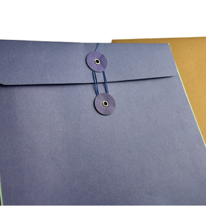 Benutzer definierte A4 Gussetted Kraft Paper String Umschläge Flat Paper Mailing Bags Knopf verschluss zum Organisieren von Dokumenten Datei ordner - Product Image 5