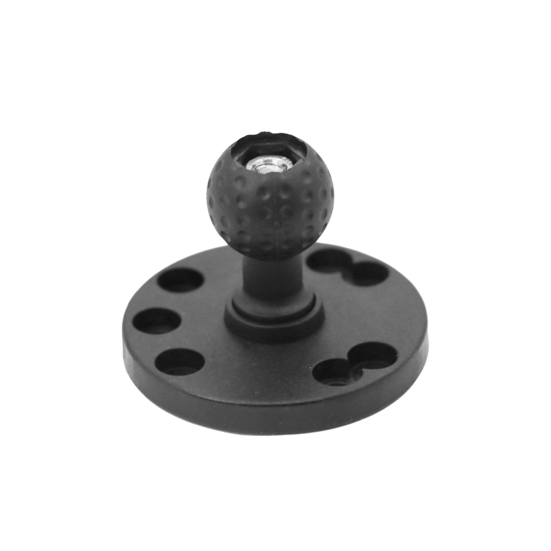 Base redonda multiagujero con rótula de 1" (negro)