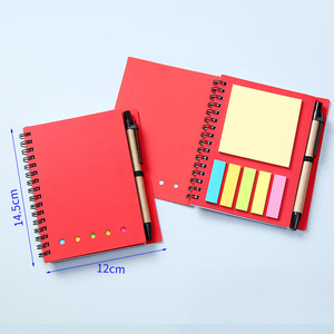 Personalizado al por mayor A6 Kraft diario cuaderno notas adhesivas Bloc de notas A6 cuaderno en espiral con bolígrafo y notas adhesivas - Product Image 5