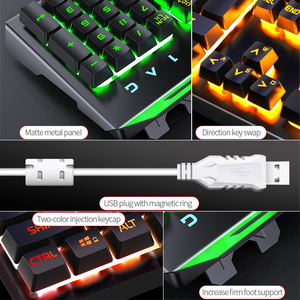 Gran oferta, Teclado retroiluminado RGB con cable de 104 teclas para juegos, sensación mecánica, periférico de ordenador impermeable con soporte para teléfono - Product Image 5