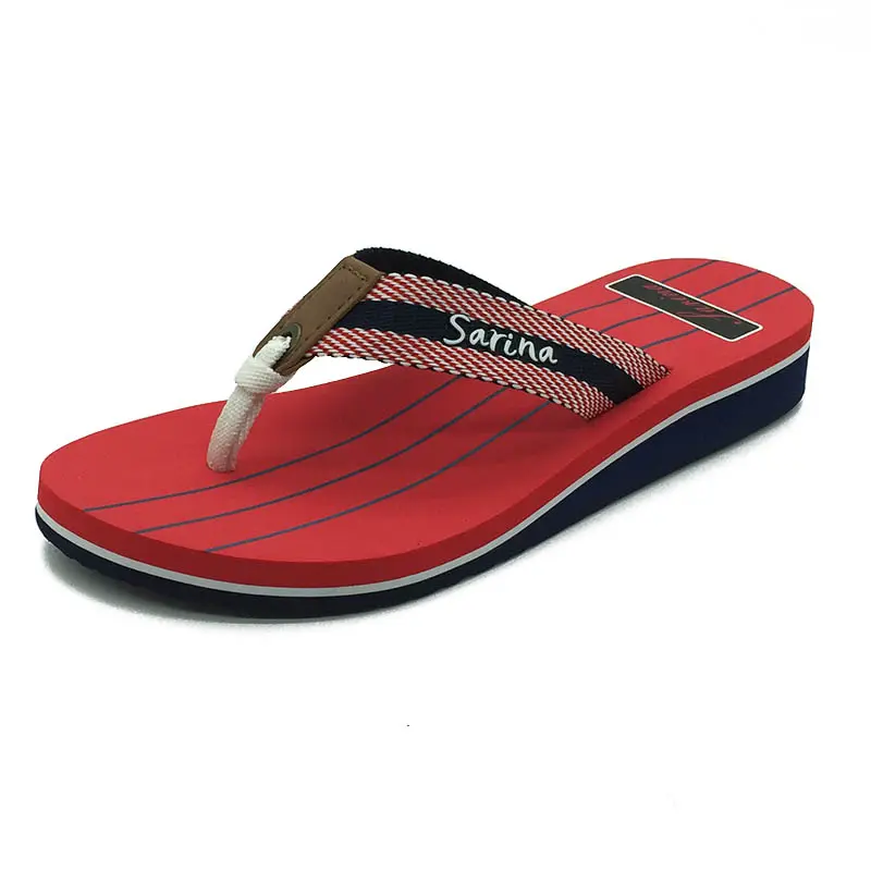 Sandalias de tacón de cuña personalizadas para mujer, chanclas de colores brillantes de alta calidad con plataforma para verano