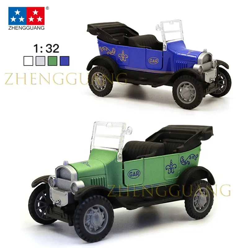 Zhengguang Toys Factory Wholesale 1/32 Mini Classic Cars Toys Simulation Pull Back Model Diecast Cars Toys With Music Lights