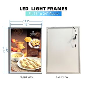 Led nhôm hình chữ nhật hình ảnh khung Backlit khung Áp phích cho Wall Mount trang trí nội thất A3 <span class=keywords><strong>11x7</strong></span> thân thiện với môi hộp Đèn - Product Image 2