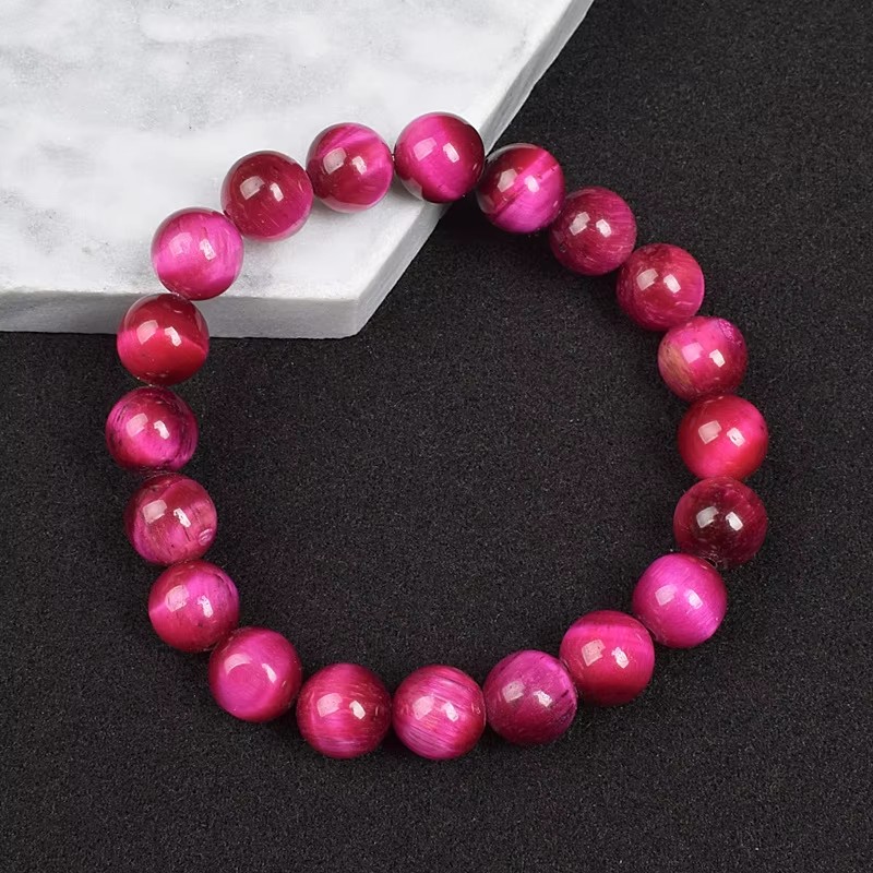 Rose red tiger eye bracelet
