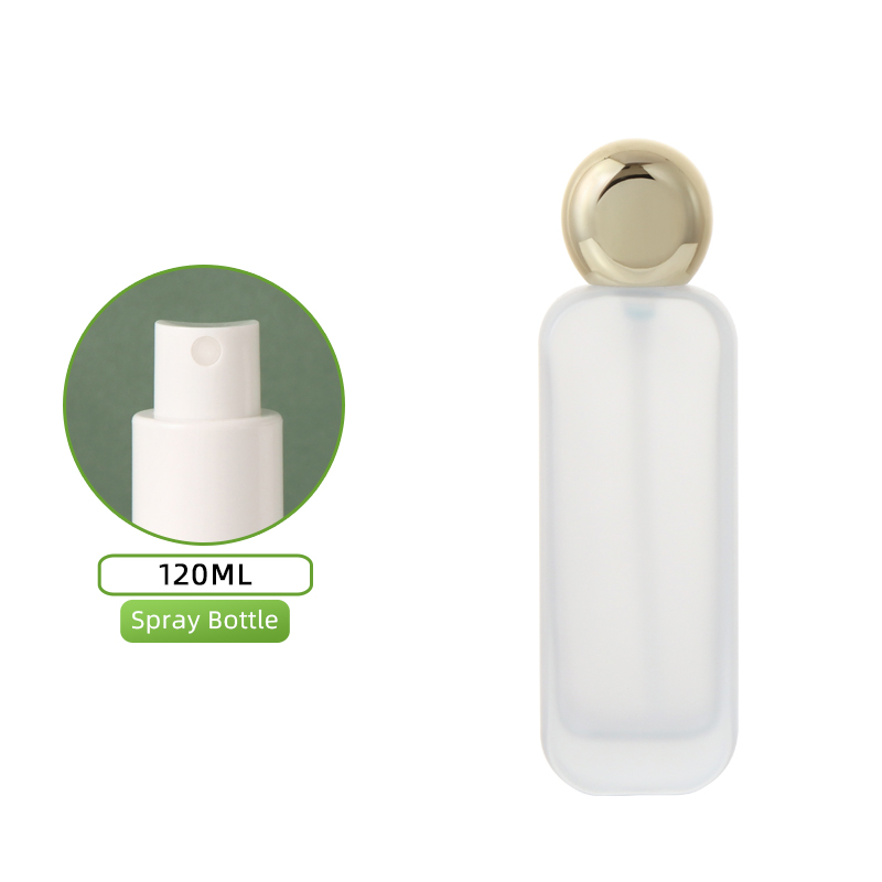 Flacon givré 120 ml - vaporisateur blanc + couvercle doré "Dieu Soleil"