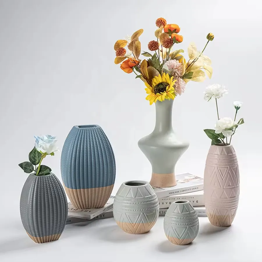 卸売カスタムモダンクリエイティブ花瓶家の装飾和風ドライフラワー小さな花瓶