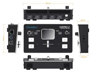FEELWORLD新款LIVEPRO L1最新4 hdmi输入usb 3.0直播流和录制迷你切换器切换器混音器视频 - Product Image 6