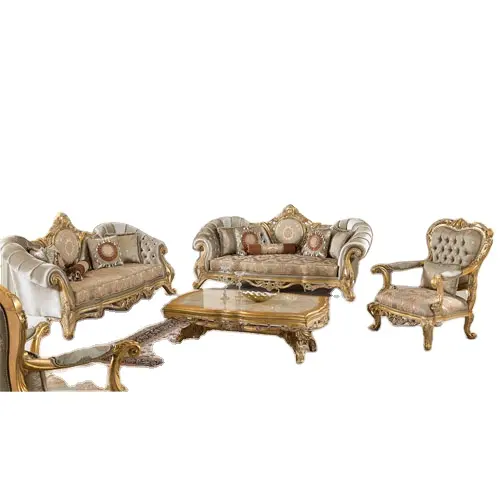 Sofá árabe de estilo lujoso para el hogar, conjunto de sofá de tela antigua, muebles para sala de estar