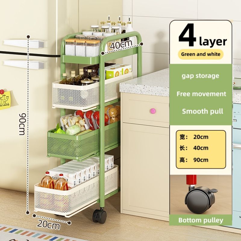 4 Tier Slide-out Frame | W20cm | Green-White