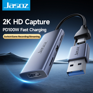 Entrada 4K para HDMI a USB3.0 60Hz Dual 2 en 1 Adaptador de captura de video Chip MS2130 de alto rendimiento para transmisión de video